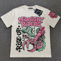 Produsen Industri Sporteria, Kaos Kasual Lengan Pendek 100% Katun, Layanan OEM Kustom, Warna Solid, Sablon Puff