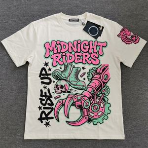 ผู้ผลิตเสื้อผ้ากีฬา แฟชั่นลำลอง แขนสั้น ผ้าฝ้าย 100% บริการรับผลิตตามแบบ OEM สีพื้น พิมพ์ลายพัฟฟ์ - Product Image 2
