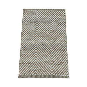 Alfombra de Yute Natural Tejida a Mano, Beige con Rayas Blancas, Tejido Plano, Antideslizante, Apta para Mascotas, Gruesa, Ecológica, Moderna, para el Suelo - Product Image 6