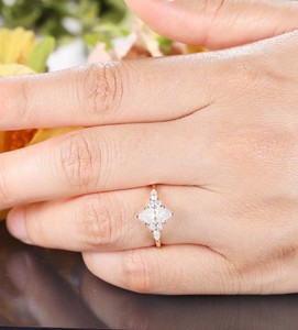 Marquise Cut Moissanite 925 Sterling <b>Silver</b> Luxury Engagement Dainty <b>Solitaire</b> Promise <b>Ring</b> Minimalist Wedding & Party Jewelry - Product Image 2