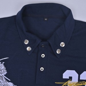 Polo de manga corta azul marino para hombre con estampado de jinete y número 33 bordado en la parte delantera, estilo preppy ecuestre. - Product Image 5