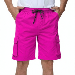 Shorts pour hommes en tissu Oxford à séchage rapide, taille mi-haute avec cordon de serrage, style décontracté, coupe Bermuda - Product Image 6