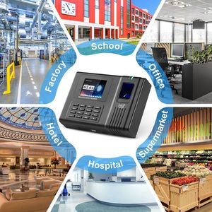 Reloj Checador Biométrico Automático USB para Empleados con 5 Tarjetas RFID, Reconocimiento de Huella Dactilar y Facial para Pequeñas Empresas - Product Image 6
