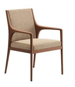 Modern Durable Upholstered Dining Chair with Wood <b>Frame</b> and Fabric Seat Midcentury Design for Home Office and Dining Rooms - Product Image 3