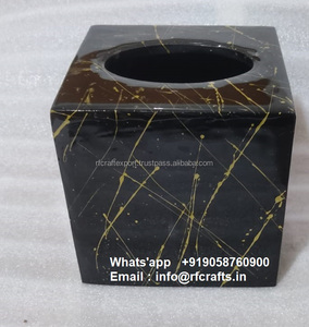 Vente en gros Boîte cube de mouchoirs carrée noire personnalisée Boîte à mouchoirs en papier acrylique de voyage pour salle de bain à domicile - Product Image 2