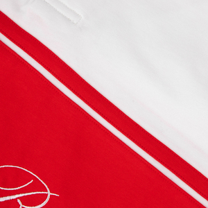 เสื้อโปโลแขนยาวผู้ชาย สีขาวแดง แต่งลายปัก Aspire To Retire สไตล์ Preppy ผ้าคอตตอนป๊อปลิน - Product Image 5