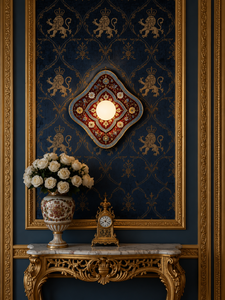 Handcrafted Floral Mosaic Wall <b>Light</b> – Vintage Decorative <b>Sconce</b> with Alabaster Globe - Product Image 5