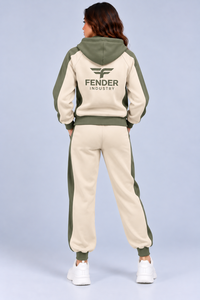 Conjunto Deportivo de Dos Piezas para Mujer, Sudadera con Capucha y Cremallera, Pantalones Deportivos con Paneles en Contraste, Ropa Deportiva Urbana - Product Image 2