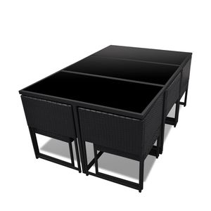 Juego de Comedor Negro para Exteriores, Muebles de Calidad para Entretenimiento en el Jardín - Product Image 4