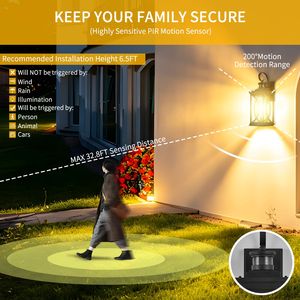 LED <b>Sensor</b> <b>Lights</b> <b>Wall</b> Mount <b>Dusk</b> <b>to</b> <b>Dawn</b> <b>Outdoor</b> Porch <b>Light</b> Anti Rust Waterproof Exterior Fixture - Product Image 1