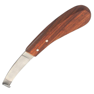 Couteau à sabots en acier inoxydable de qualité supérieure, marque privée, outils de fermeur avec manche en bois, outils vétérinaires OEM pour le soin des sabots - Product Image 6