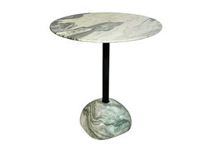 Mesa de Centro Moderna con Tapa de Mármol y Base de Metal, Mueble Decorativo para Sala de Estar, Mesa Auxiliar - Product Image 1