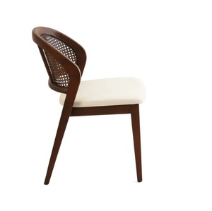 เก้าอี้ทานข้าวเซน่า ทำจากไม้มะฮอกกานีคุณภาพสูง พร้อมพนักพิงหวายและเบาะรองนั่ง สำหรับใช้ภายในอาคาร - Product Image 3