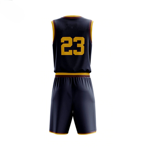 Conjunto de Camiseta de Baloncesto Negra y Dorada 23, Sublimada, Cuello en V, Sin Mangas, Malla Transpirable, Ropa Deportiva para Adultos - Product Image 3