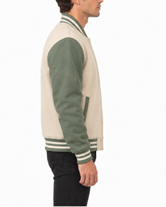 Wholesale Price Blank Varsity Jacket <b>Men</b> Streetwear Oversized Plain Letterman Jacket Snap Button Slim Fit Bomber Jacket - Product Image 3