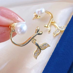 New 7-8mm Freshwater <b>White</b> <b>Pearl</b> Drop <b>Earrings</b> Multi-Wearing Mantou Beads Jewelry - Product Image 1