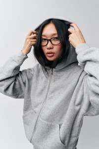 Women's 400gsm Cotton Fleece <b>Tracksuit</b>, Oversized Blank Hoodie and Sweatpants Set, Grey color women's <b>tracksuit</b> Private label - Product Image 2