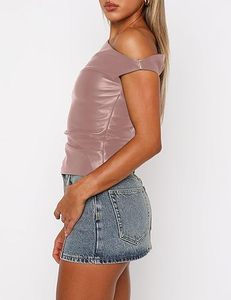 Top de Cuero para Mujer, Fabricante OEM, Top Corto sin Mangas Personalizado, Suministro al por Mayor - Product Image 2