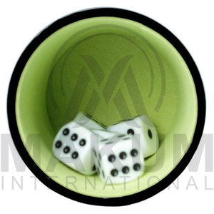 High Quality Green Leather Eco-Friendly Luxury <b>Dice</b> Cup with Same Color Inside and Custom Logo by MAKUM INTERNATIONAL - Product Image 3