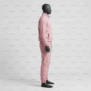 Conjunto Deportivo Personalizado de Chaqueta y Pantalones Cortavientos de Nailon con Cierre para Hombre, Resistente al Viento, para Entrenamiento - Product Image 2