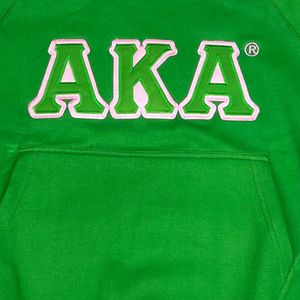 Sudadera con Capucha AKA Premium Verde Rosa Unisex, Sudadera con Capucha de Felpa Suave, Ropa Casual de Estilo Griego - Product Image 5