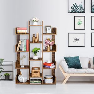 Libreria Moderna a 12 Ripiani a Forma di Albero per Casa, Ufficio e Hotel, Espositore per CD, Dischi e Libri con Elegante Design 'Vi' - Product Image 2