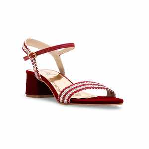 Maroon Fancy <b>Heeled</b> <b>Sandal</b> FN5828 - Product Image 2