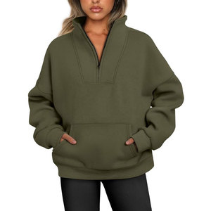 Pull-over femme Wearpex à col zippé (¼ ou ½ zip) – Broderie personnalisée en gros, écusson, épaules tombantes, polaire écologique - Product Image 4