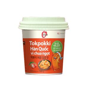 Wholesale Korean <b>Sweet</b> & <b>Sour</b> Tokpokki 105g Plastic Cup with Lid Ofood Instant Rice Cake Authentic Street Food - Product Image 1
