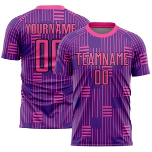 Camiseta de Fútbol Sublimada al por Mayor para Hombre, Manga Corta, Absorbente de Humedad, Poliéster, Diseño a Rayas, Cuello Redondo, Uniforme de Equipo - Product Image 2