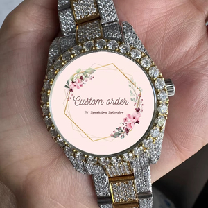 Montre personnalisée en diamant Moissanite VVS, mouvement mécanique, montre de luxe tendance, sertie de diamants, avec verre saphir pour homme - Product Image 1