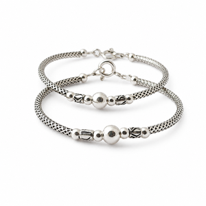 925 Sterling <b>Silver</b> Mesh Chain Beaded Bracelet High Polish Classic Unisex Fashion Jewelry Daily Wear Gift Party Elegant Handmade - Product Image 5