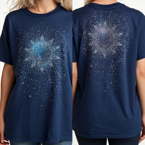 T-shirt en strass Galaxy de qualité supérieure pour hommes, coupe ample, vêtements décontractés tendance - Product Image 4