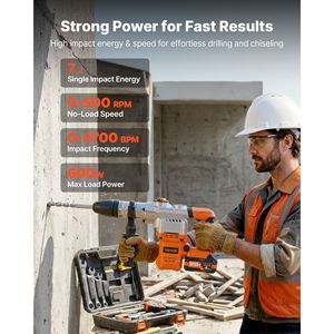 20V Battery Powered Rotary <b>Hammer</b> Drill 1-9/16 SDS-Max Heavy Duty Cordless Includes 2 Batteries Charger Power <b>Hammer</b> Drills - Product Image 2