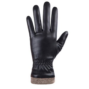 Premium Quality Soft Durable Cheap Price Black <b>Touch</b> <b>Screen</b> Thermal Winter Women Leather <b>Gloves</b> with Fur Lining Pakistan Custom - Product Image 2