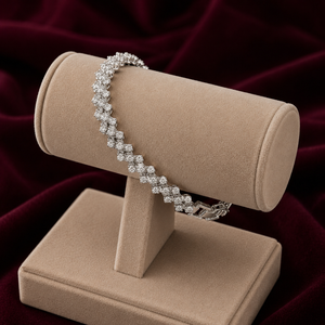 Elegante Pulsera de Tenis de Plata de Ley 925 con Moissanita de Corte Redondo, Regalo de Cumpleaños para Ella - Product Image 3