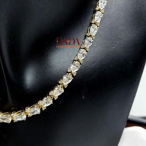 Heritage Pear Cut Lab Grown Diamond Gold Pendant <b>Necklace</b> for Women IGI Certified Ethical <b>Statement</b> Jewelry Rhodium Plated - Product Image 2
