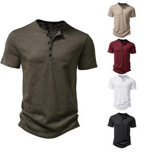 Wholesale Summer Plus Size Men's Cotton Knitted Solid Color Quick Dry Breathable T-shirt - Product Image 6