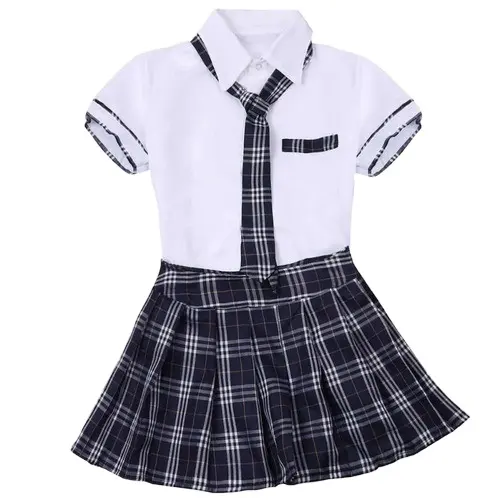 Diseño personalizado para uniforme de escuela secundaria Camisa de manga corta para niñas