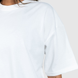 Camisetas de Moda de Alta Calidad, 100% Algodón, Corte Holgado Informal, MOQ Bajo, Camisetas Blancas, Personalizadas OEM ODM - Product Image 4