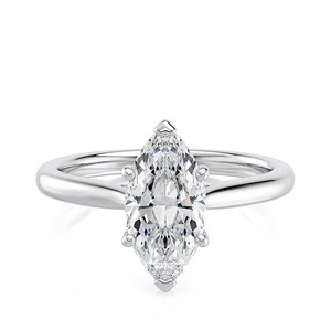 Anillo de Compromiso Solitario con Diamante Cultivado en Laboratorio de Corte Marquesa de 1.50 Quilates, Oro Blanco de 14K, Joyería Nupcial Personalizada - Product Image 1