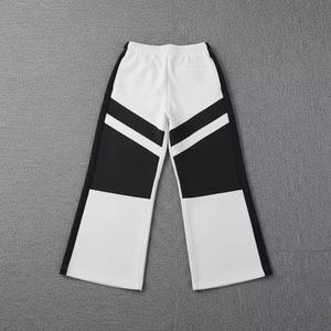 Pantalon de survêtement homme streetwear personnalisé en coton molletonné épais à rayures sur le bas, taille haute, coupe large et décontractée, effet usé, haute qualité - Product Image 6
