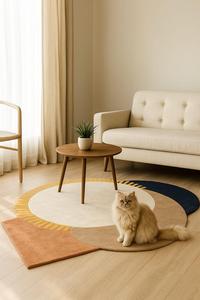 Contemporary Living Room Bedroom Minimalist Decorative Rug High Low Wool Blend Hand Tufted Modern Textured <b>Carpet</b> Home Picnic - Product Image 2