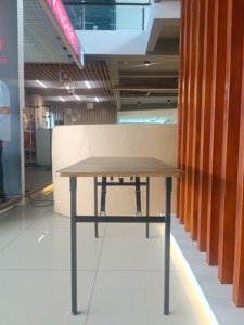 Table à manger pliable en bois avec structure métallique, design rectangulaire moderne pour la maison, le café, le restaurant KTS-230512-15 - Product Image 6