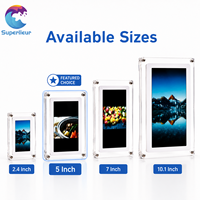 Superlieur Cadre vidéo acrylique avec écran IPS 5 pouces, pour photos et films, rechargeable, avec boîte cadeau transparente, idéal pour les souvenirs de mariage