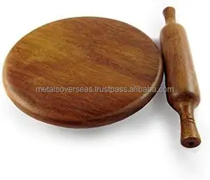 Wooden Chakla Serving Board Round Chapati Chakla Perfect for Making Chappati at Home Wooden Roti Chapati Maker Wood <b>Rolling</b> Boar - Product Image 1