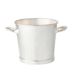 Enfriador de Vino de Aluminio con Diseño de Hoja de Palma en Relieve, Acabado Níquel Antiguo, Cubeta para Bebidas con Asas Laterales - Product Image 3