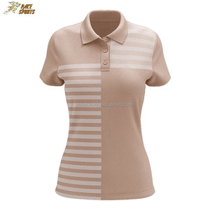 Polo informal para mujer, ropa deportiva corta en tela de poliéster de seda de estilo delgado con impresión de sublimación de logotipo personalizado - Product Image 5