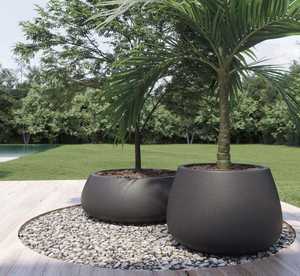 Grand pot de fleurs contemporain en fibre de verre FRP pour pépinière, patio, intérieur, extérieur, décoration paysagère - Product Image 1