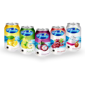 Bebida de Jugo de Frutas Tropicales V-Juicy de 330 ml en Lata de Aluminio, con Sabor a Pitaya, Maracuyá, Pera, Naranja y Uva, Proveedor de Marca Privada OEM - Product Image 1
